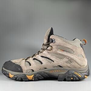 Merrell Moab Ventilator Mid Men’s 14 Brown Waterproof Hiking Boots Outdoors GUC